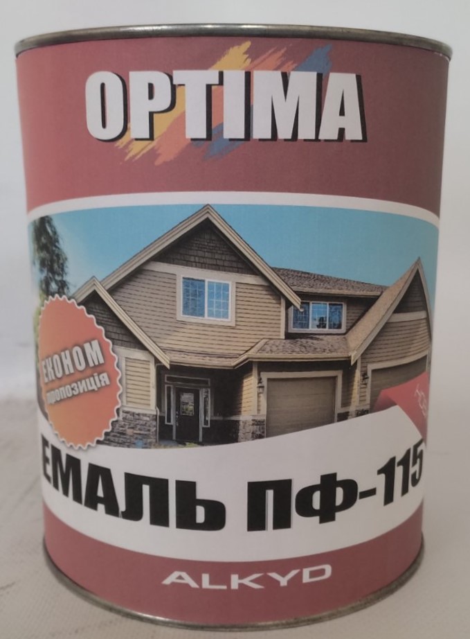 Емаль алкідна ПФ-115 ТМ OPTIMA червона (2.8кг)